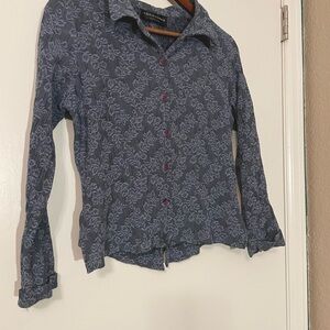 Y2K Connected Apparel slate blue Patterned Blouse